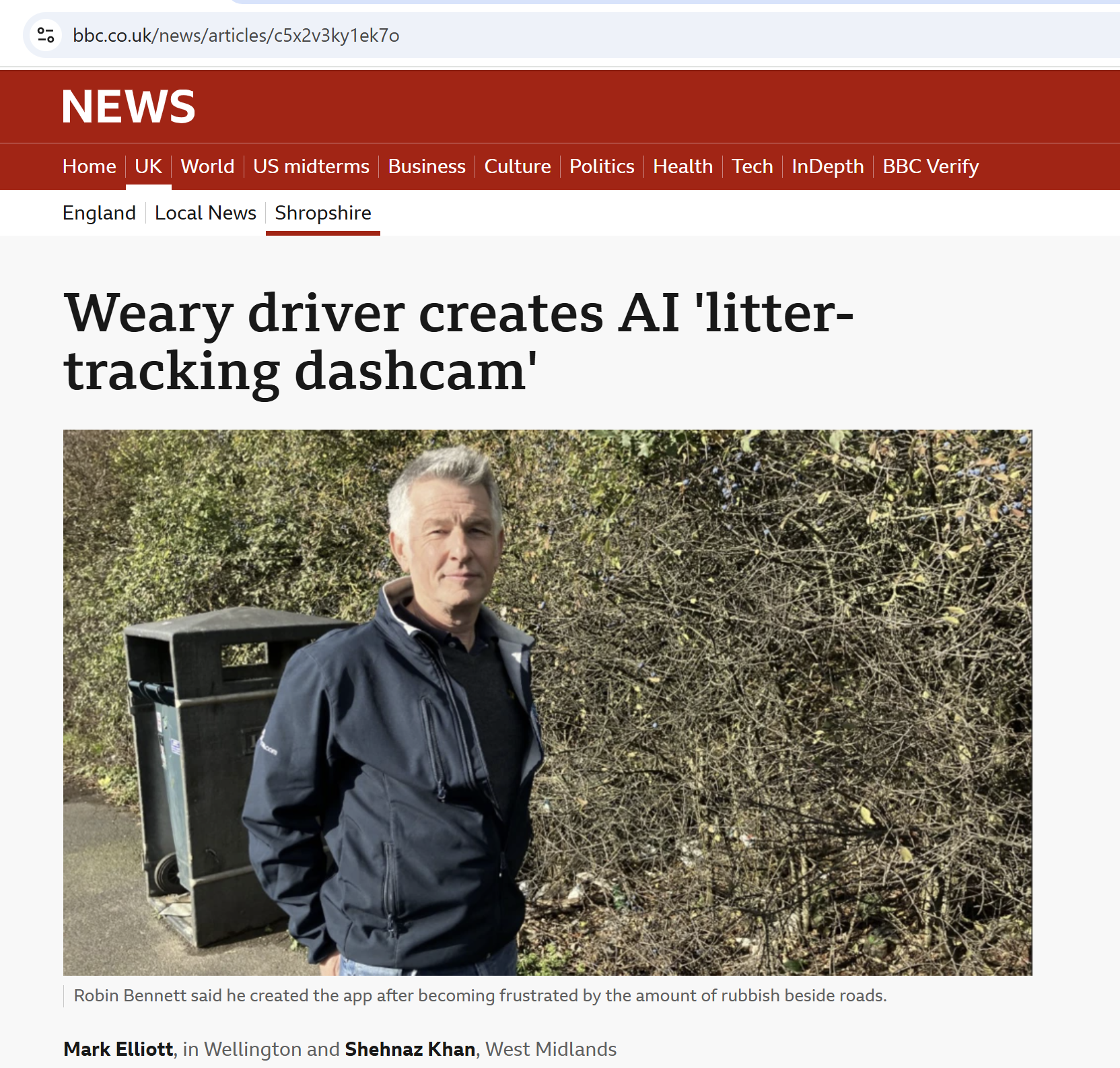 Clean Up Britain AI Dashcam app interface