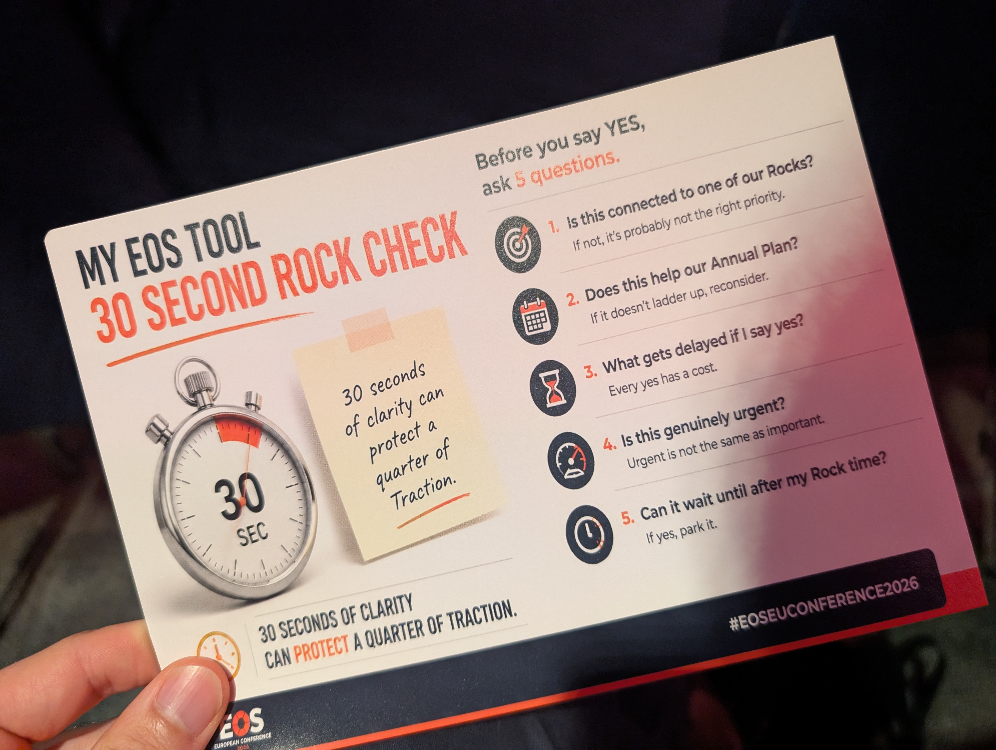 30 second rock check reminder